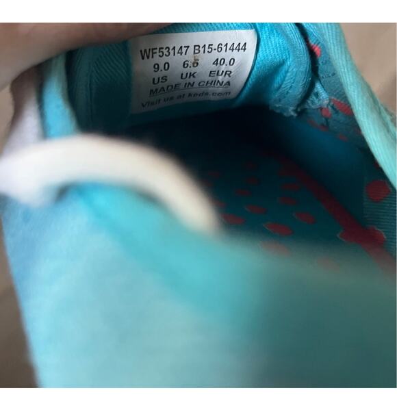 Keds x Kate Spade 'Champion' Women's 9 Canvas Lace Up Sneaker Tiffany Blue - Picture 8 of 10